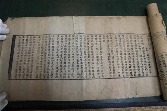 An important collection of Chinese woodblock printed sutras, Ming dynasty, 15th century and later, the largest sutra 30cm
